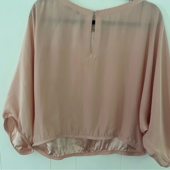 100% Silk Blouse Top Shirt Bill Hallman size Small Pink Peach Silk - Picture 9 of 14